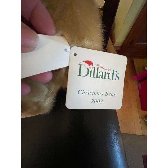 Dillards 2003 Teddy Near Christmas Winter Hat and Scarf 18” plush stuffed toy - Picture 3 of 4